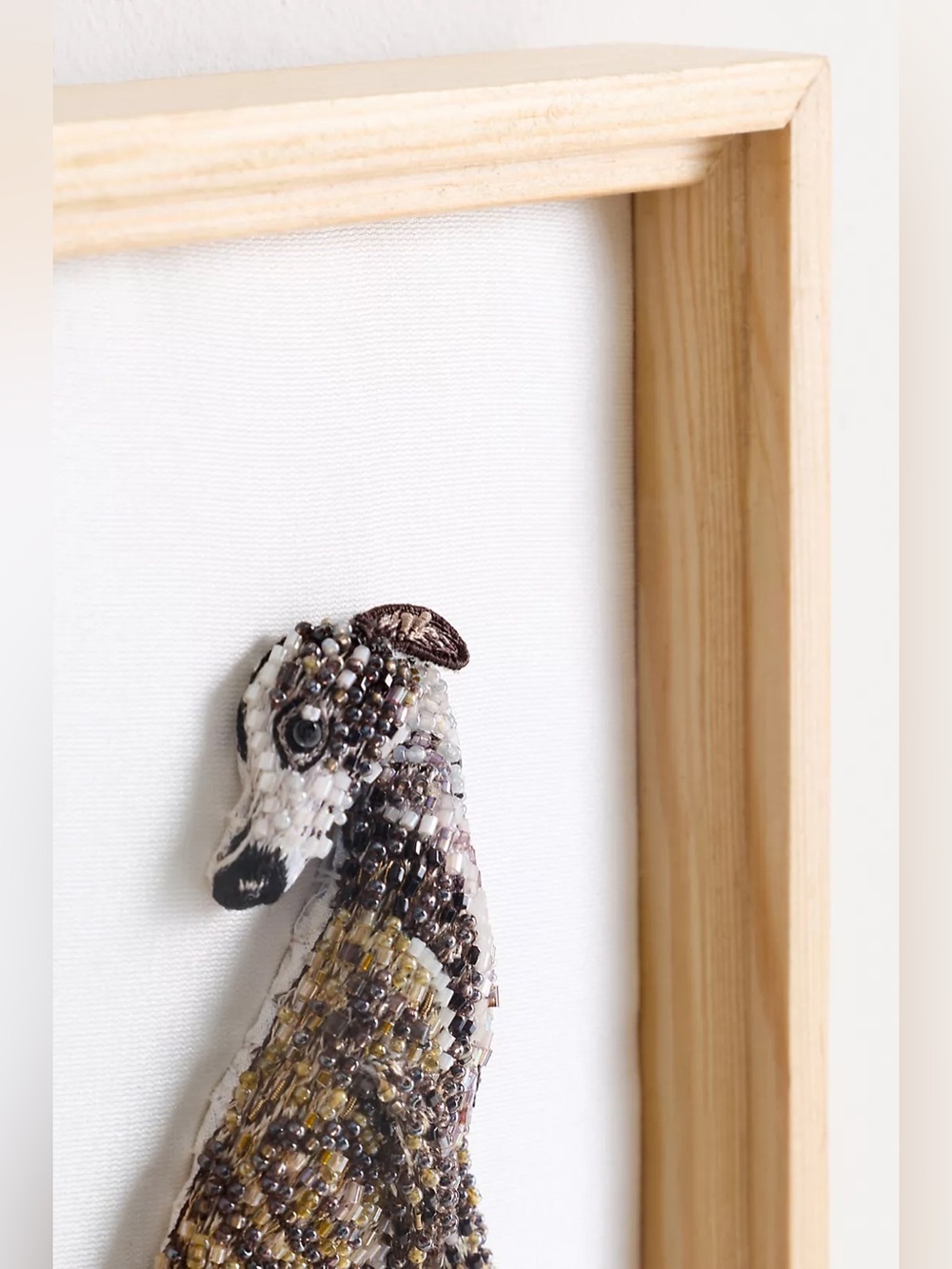 Anthropologie Dog Beaded Wall Art Greyhound Whippet Hand Crafted Bespoke New - Picture 3 of 5